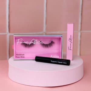 Forever Allures single set magnetic lashes on a pink background